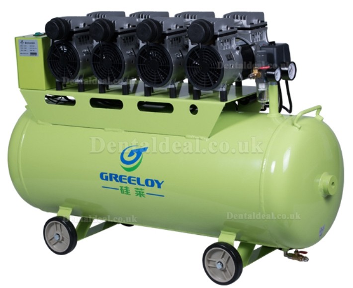 Greeloy GA-64 Piston Type Silent Oil Free Air Compressor Supporting 6 Dental Chairs/2400W 120L Dental Aircompressor