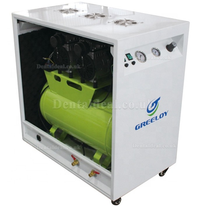 Greeloy® GA-82X Dental Oilless Air Compressor Oil Free With Silent Cabinet