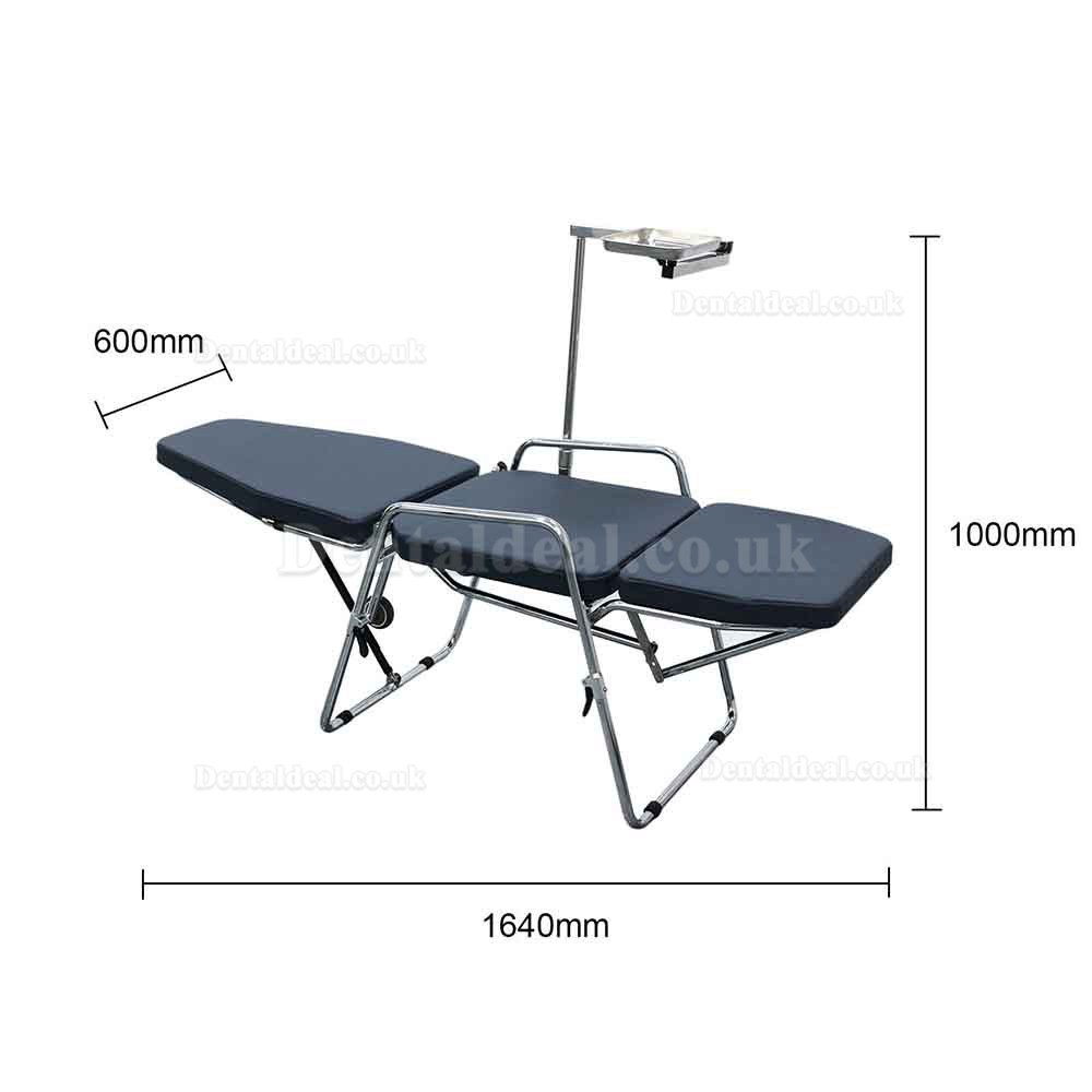 Greeloy GU-P101 Updated Adjustable Portable Dental Folding Chair Stainless Steel Frame with Black Backpack