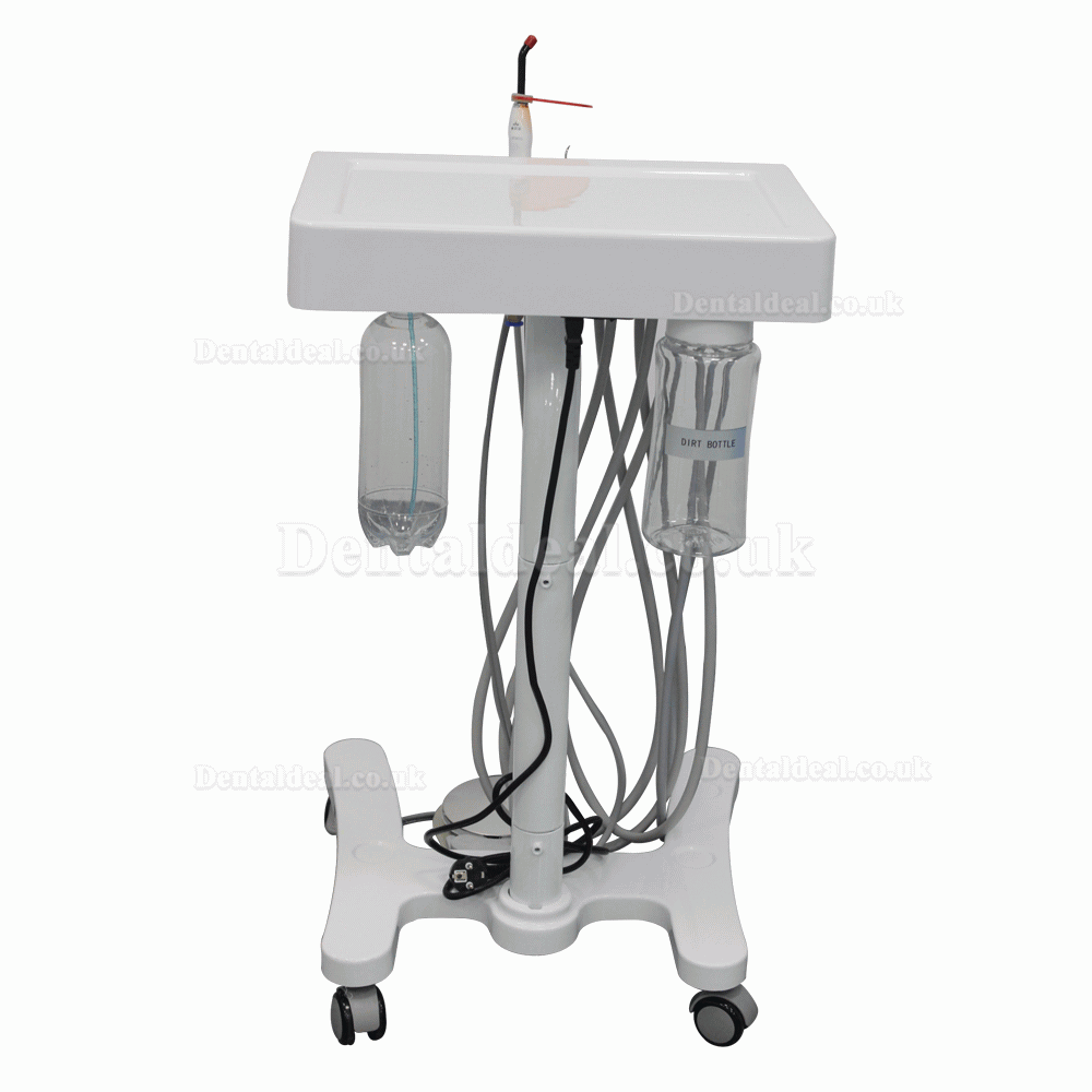 Greeloy Portable Dental Unit Cart GU-P302 with Air Compressor GU-P300+ Curing Light+ Scaler Handpiece