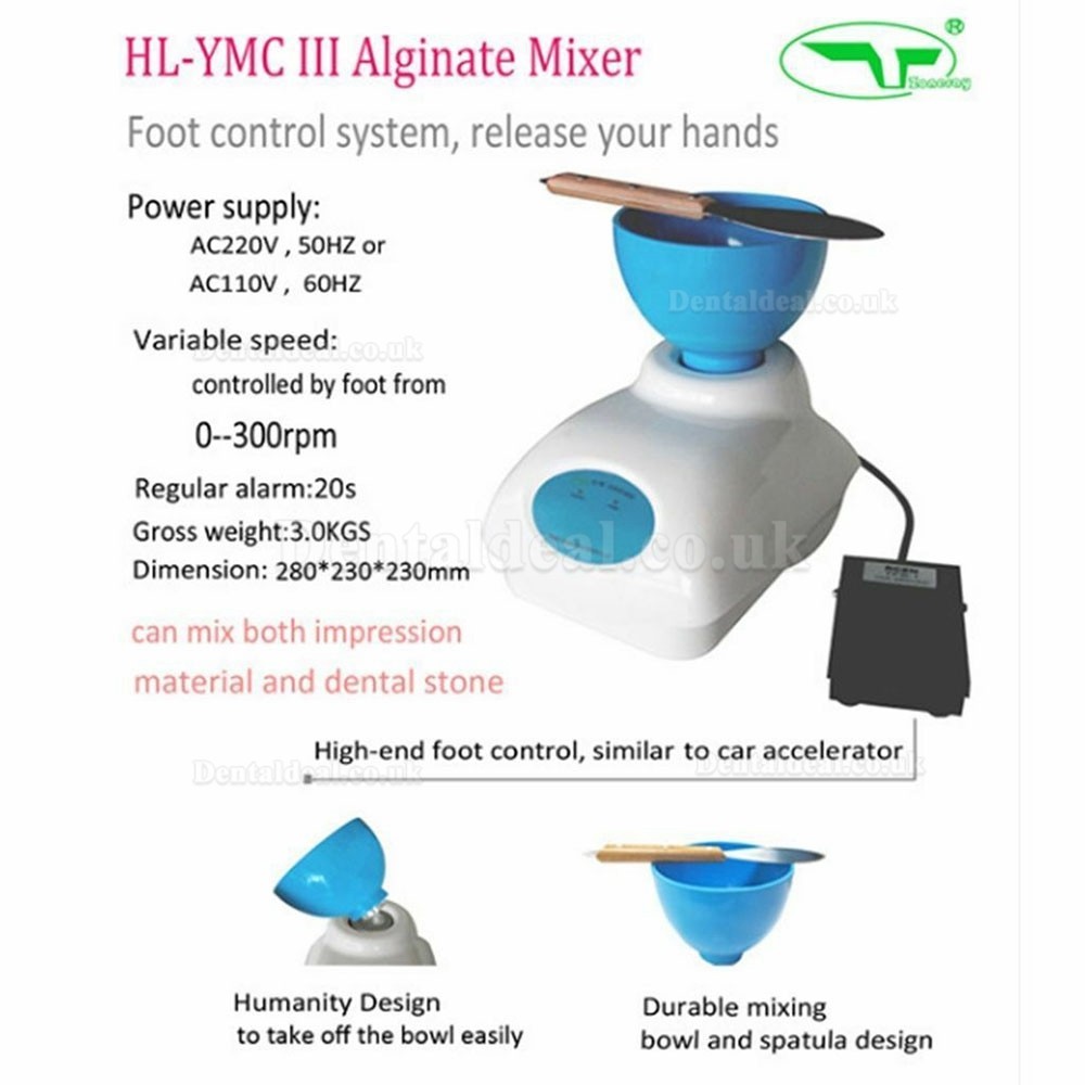 ZoneRay® HL-YMC III Dental Impression Alginate Mixer Material Mixing with Foot Pedal