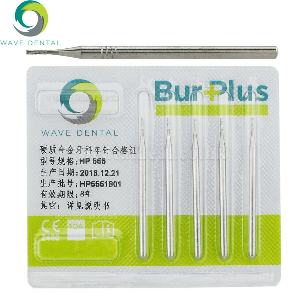 10Pcs HP 555 556 557 558 Burs Dental Carbide Straight Fissure Cross Cut Burs