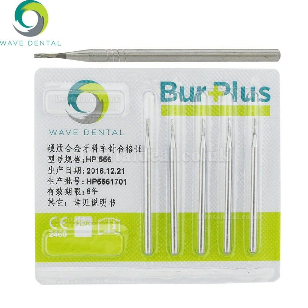 10Pcs HP 555 556 557 558 Burs Dental Carbide Straight Fissure Cross Cut Burs