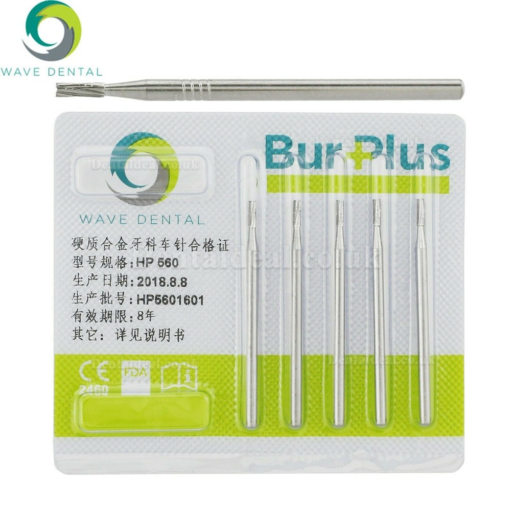 10Pcs HP 559 560 562 563 Burs Dental Carbide Straight Fissure Cross Cut Burs