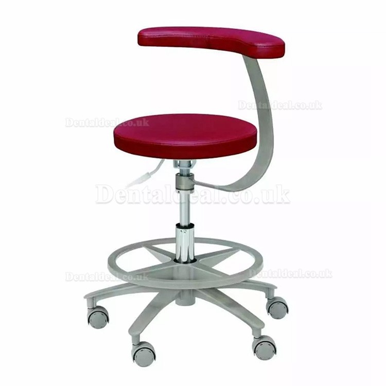 HS-11 Ergonomic Dental Stool with Armrest Assistant Hygienist Saddle Chair Microfiber Leather