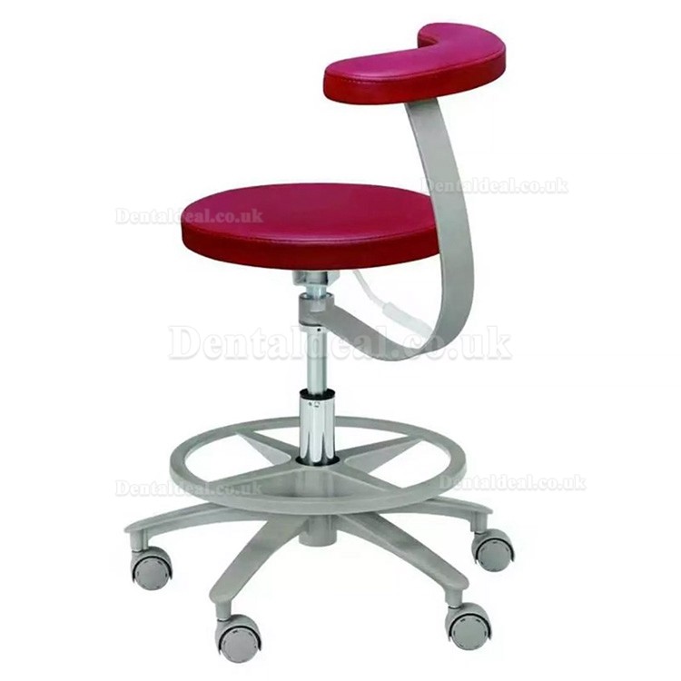 HS-11 Ergonomic Dental Stool with Armrest Assistant Hygienist Saddle Chair Microfiber Leather