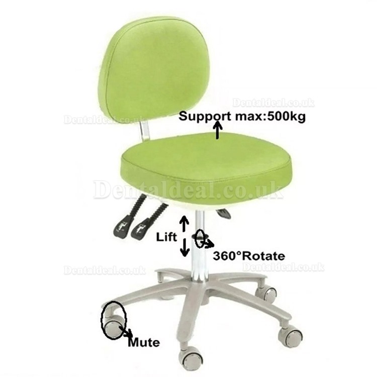 HS-6 Dental Ergonomic Dental Stool with Backrest Dentist Assistant Stool Microfiber Leather