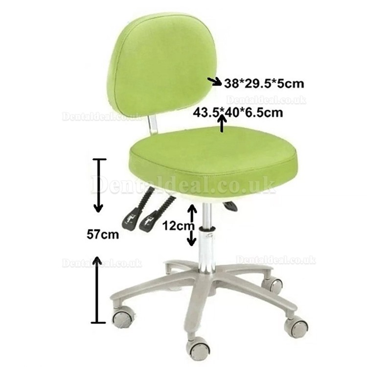 HS-6 Dental Ergonomic Dental Stool with Backrest Dentist Assistant Stool Microfiber Leather