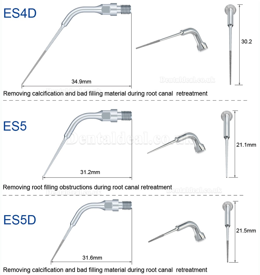 5 Pcs Dental Scaler Implant Tips ES3D ES4D ES5D ES10D ES14 ES14D ES15 ES15D Fit Sirona Scaler Handpiece