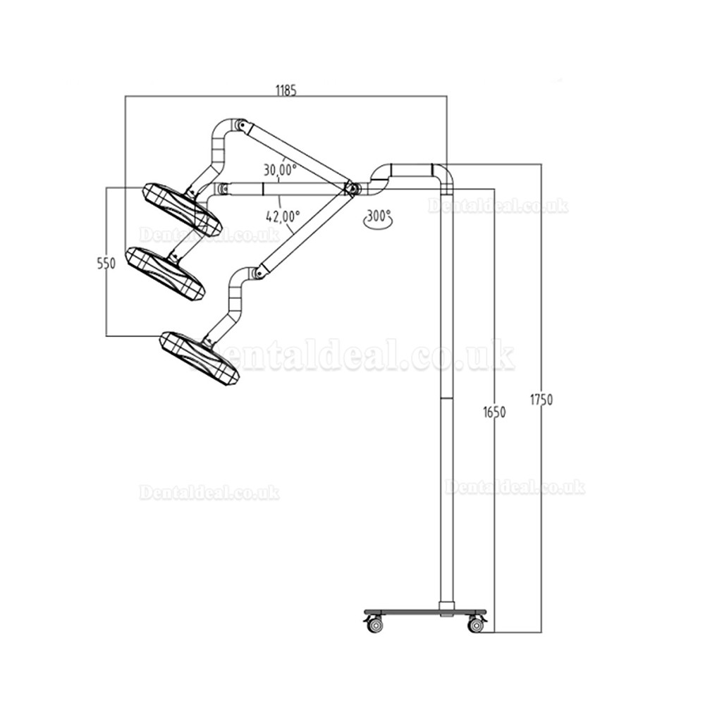 Micare JD1700L Mobile Dental LED Light Stand Examination Lamp Shadowless Exam Operatory Light