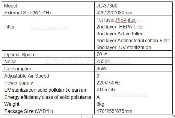 Touch control Hospital and Small Clinic UV sterilizer Filter Air Purifier