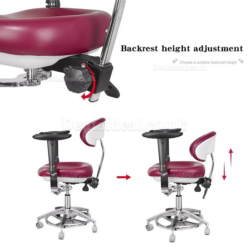 JKS-037 Ergonomic Dental Stool with Armrest Dentist Operator Assistant Hygienist Chair 360° Rotation