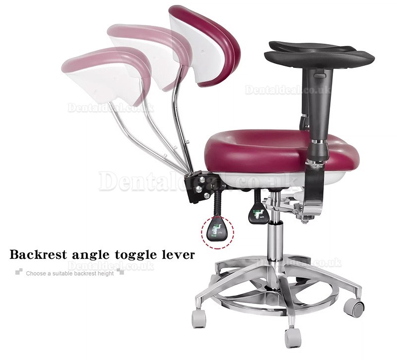 JKS-037 Ergonomic Dental Stool with Armrest Dentist Operator Assistant Hygienist Chair 360° Rotation