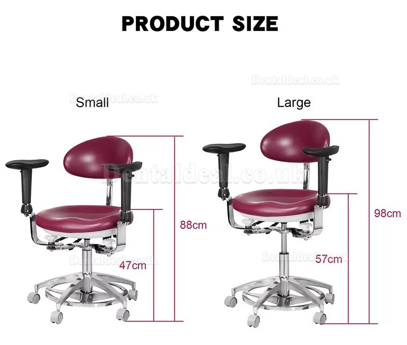 JKS-037 Ergonomic Dental Stool with Armrest Dentist Operator Assistant Hygienist Chair 360° Rotation