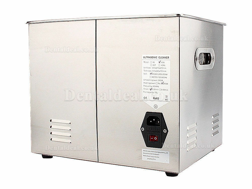 Stainless Steel 10 L Liter Industry Heated Ultrasonic Cleaner Heater w/Timer