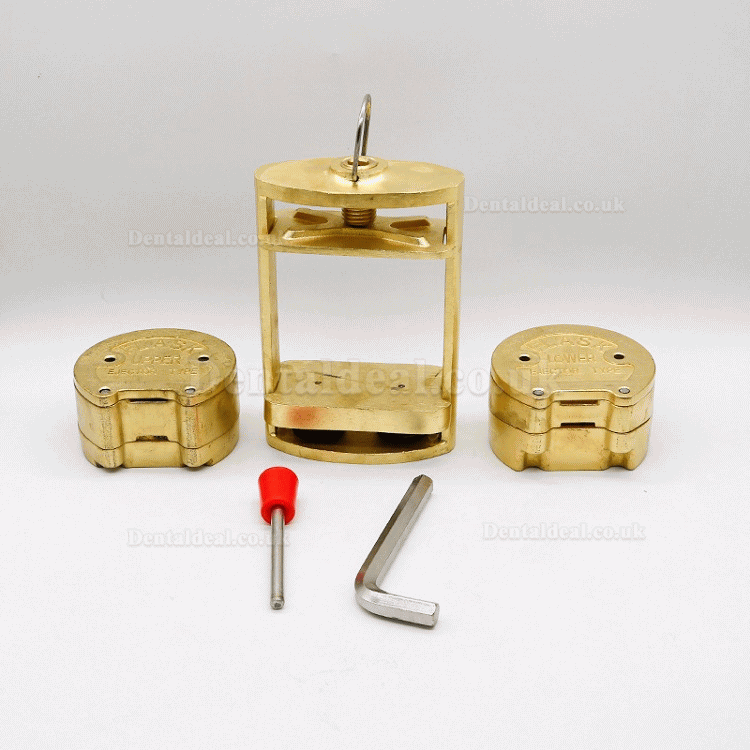 Dental Lab Denture Compress Flask Press Flasks Kit Upper / Lower Brass Flask