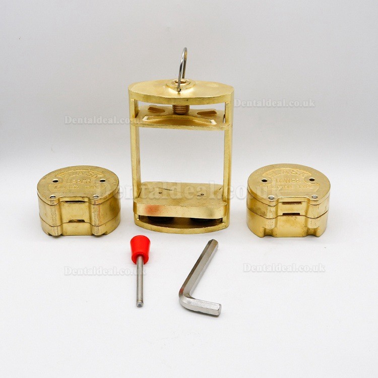 Dental Lab Denture Compress Flask Press Flasks Kit Upper / Lower Brass Flask