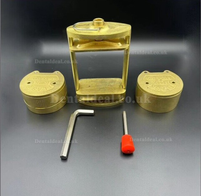 Dental Lab Denture Compress Flask Press Flasks Kit Upper / Lower Brass Flask