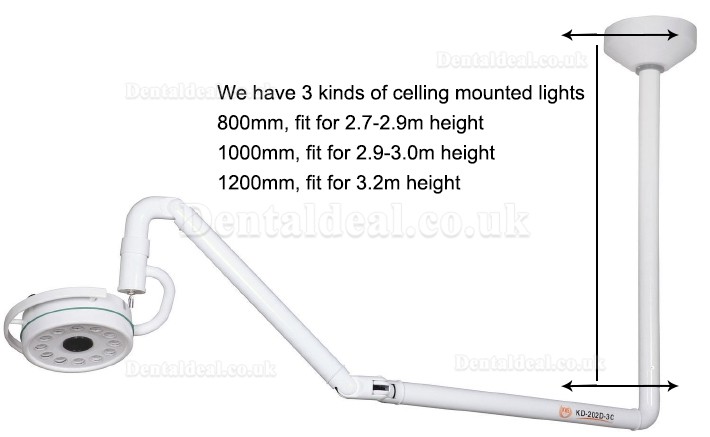 KWS KD-2012D-3C 36W Ceiling-mounted LED Dental Surgical Lighting Shadowless Lamp