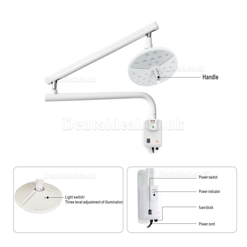 KWS KD-2018B-1 Wall-Mounted Dental Surgical LED Lamp Shadowless Exam Light Touch Switch