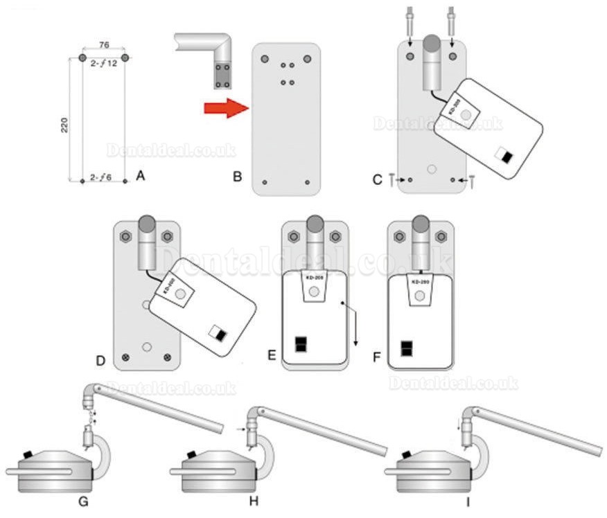 KWS® 36W Wall-mounted Dental Oral Led Surgical Lights KD-202D-3B