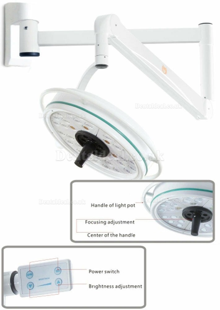 KWS KD-2036D-1 108W Wall-mounted Shadowless Lamp Surgical Medical Exam Light