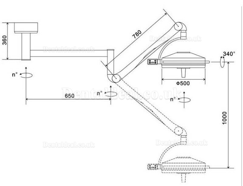 KWS KD-2036D-2 108W Ceiling LED Shadowless Lamp Surgical Medical Exam Light