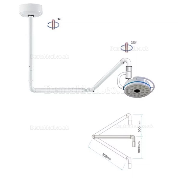 72W Ceiling Mount Dental Surgical Light Shadowless Exam Cold Lamp 24 LEDs