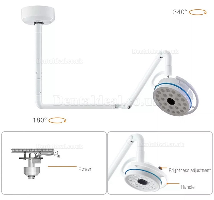 72W Ceiling Mount Dental Surgical Light Shadowless Exam Cold Lamp 24 LEDs