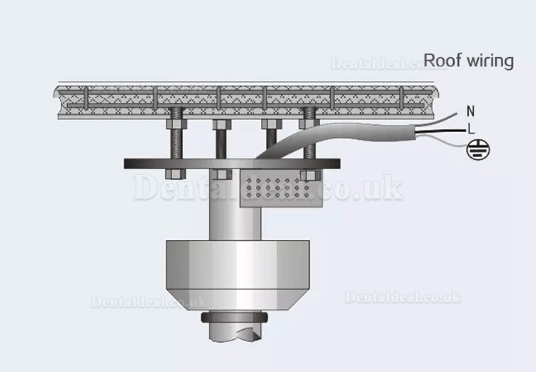 72W Ceiling Mount Dental Surgical Light Shadowless Exam Cold Lamp 24 LEDs