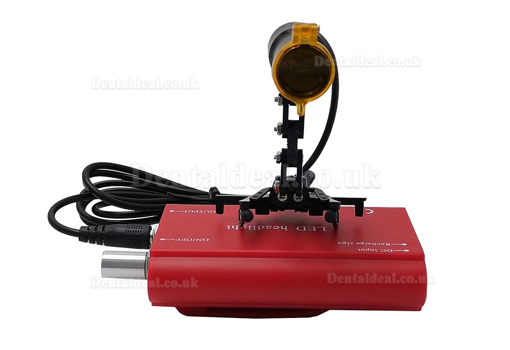 Dental Medical 5W LED Head Light with Filter Clip-on Type for Loupes Glasses Red