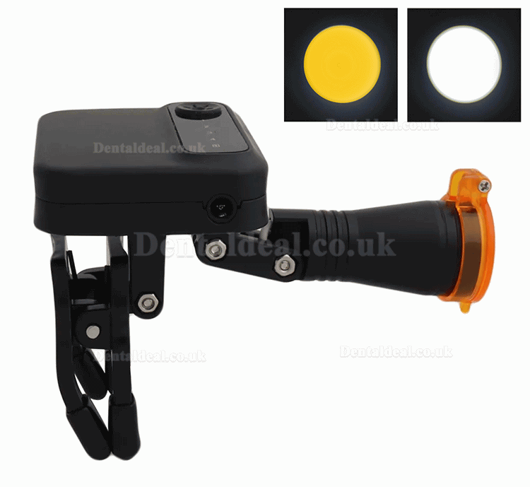 5W LED Headlight Wireless with 2 Batteries Adjustable Headlamp for Dental Loupe