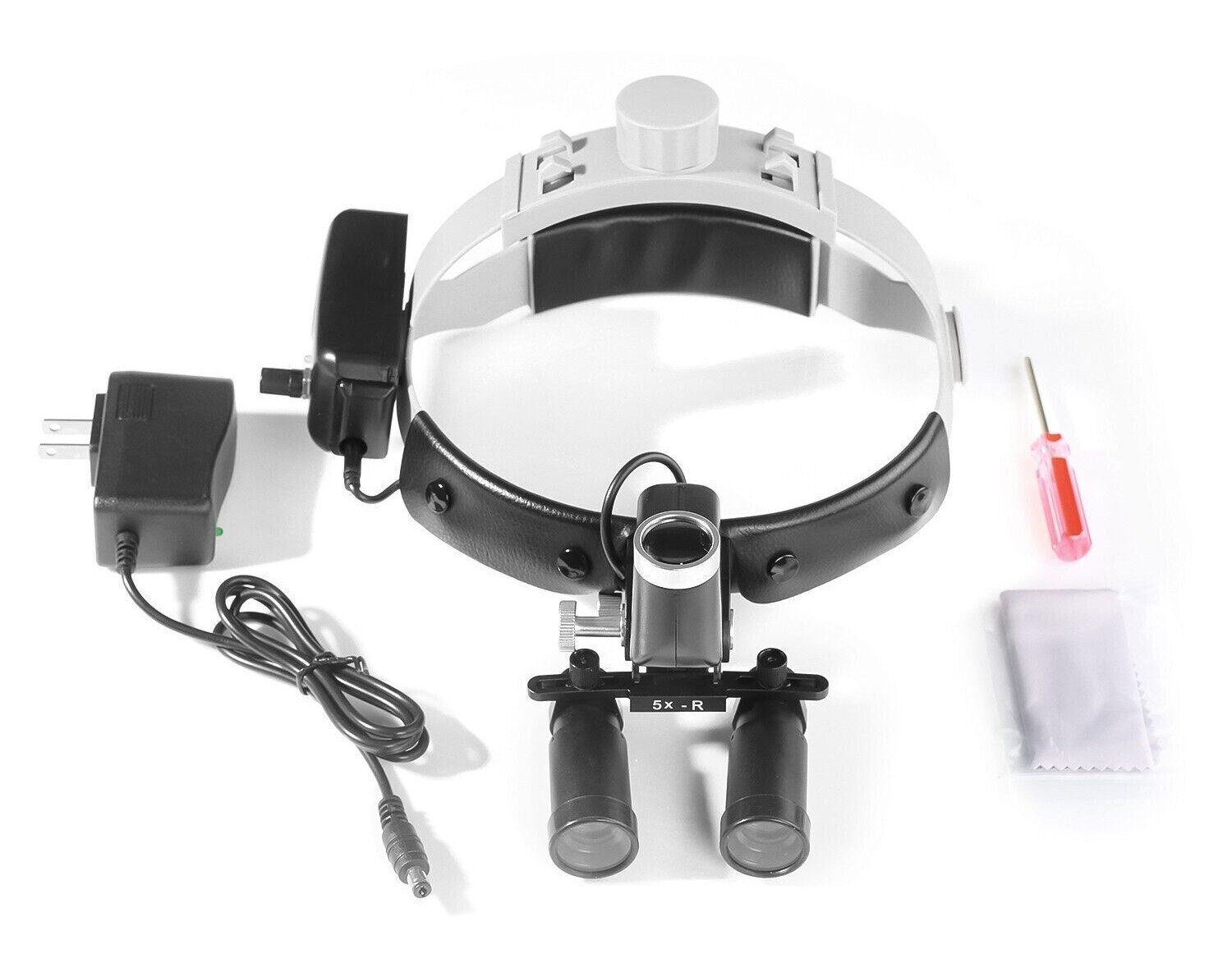 4.0X/5.0X/6.0X/8.0X-R Dental Medical Surgical Magnifying Loupe + Headband 5W LED Headlight