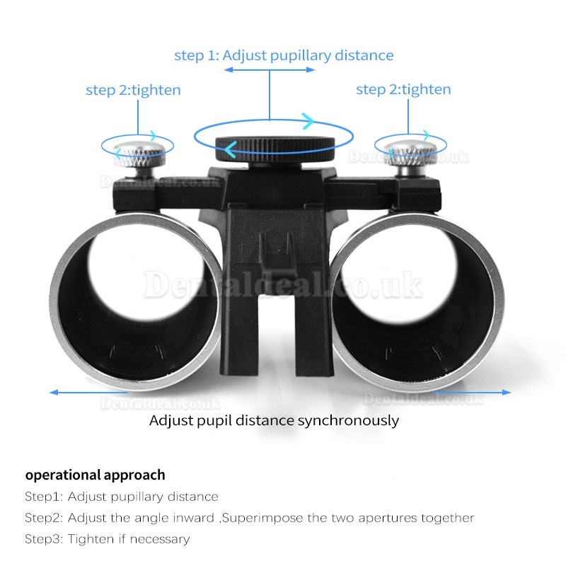 2.5X/3.5X Headband Dental Binocular Loupes with 5W LED Head Light Headlamp