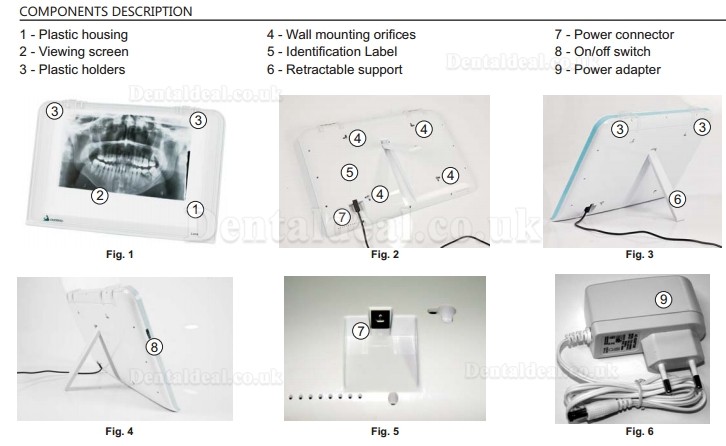 HISHINE® Dental Luna X-ray Film Reader LED Specific Wall Desk Mounting