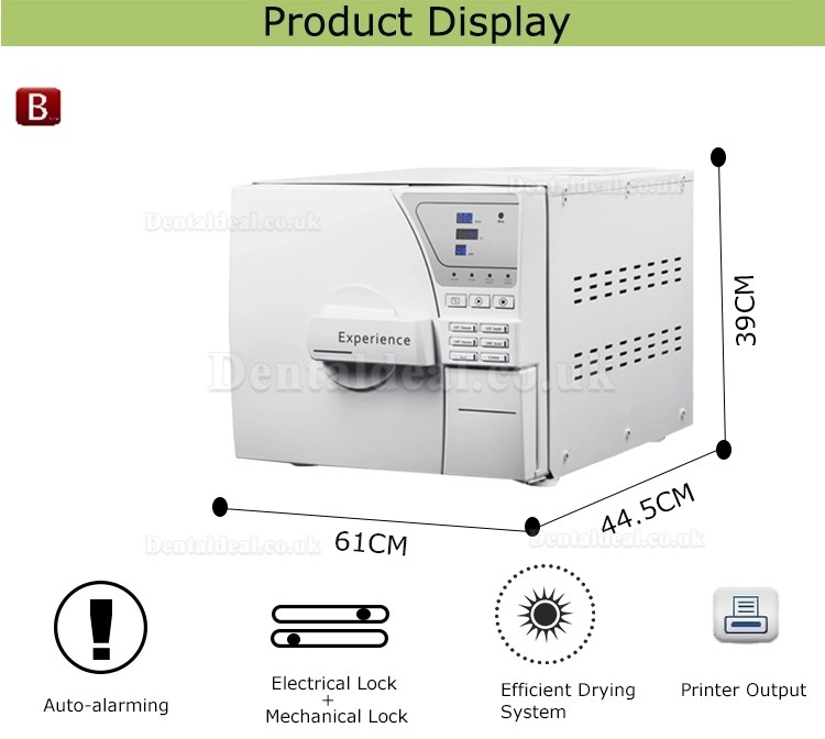 Dental Mini Autoclave Sterilizer Vacuum Steam 8-23L With Printer