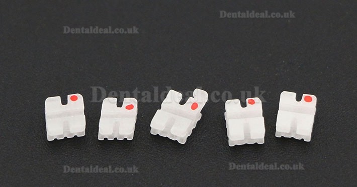 5Pack/20Pcs Dental Orthodontic Ceramic Bracket Braces MBT 022 3 Hooks