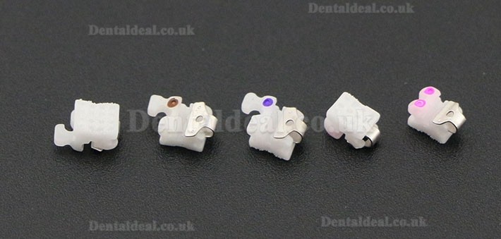 1Box Dental Orthodontic Self-ligating Ceramic Brackets Braces MBT 022 345 Hooks