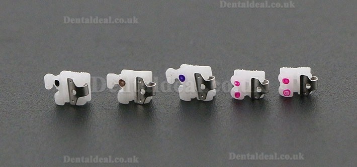 1Box Dental Orthodontic Self-ligating Ceramic Brackets Braces MBT 022 345 Hooks