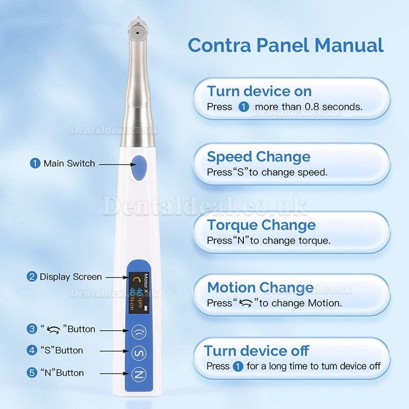 Electric Wireless Universal Dental Implant Torque Wrench Set with 16Pcs Screwdrivers