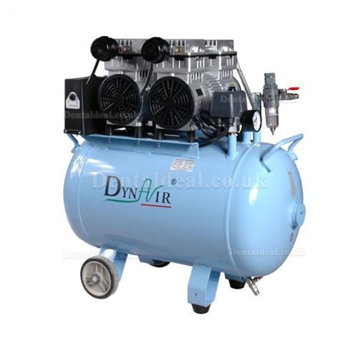 Dental Noiseless Oilless Air Compressor Motors Oil Free 50L Tank 1500W 304L/min