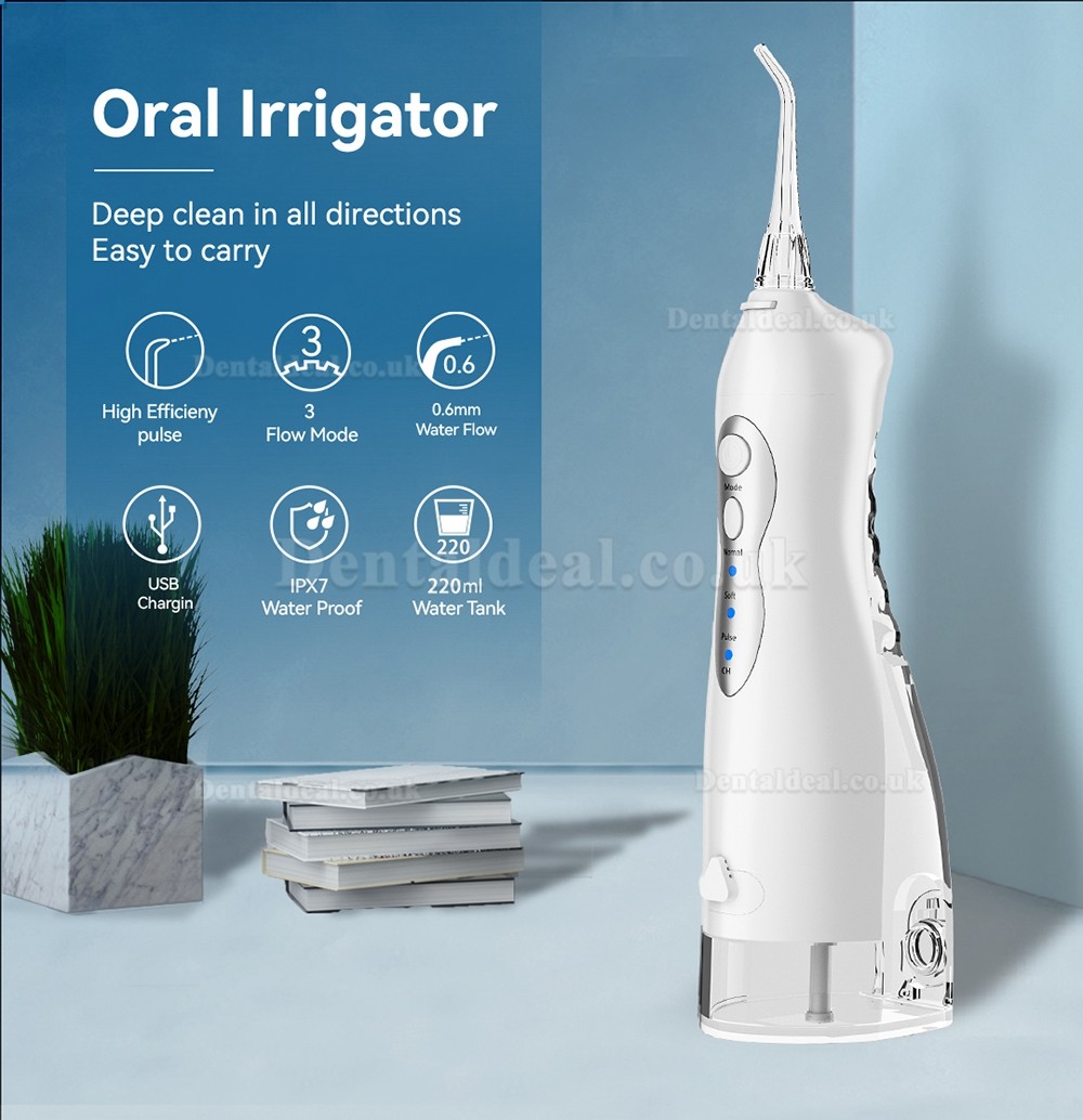 Portable Oral Irrigator USB Rechargeable Dental Water Jet Water Tank Waterproof Home Use