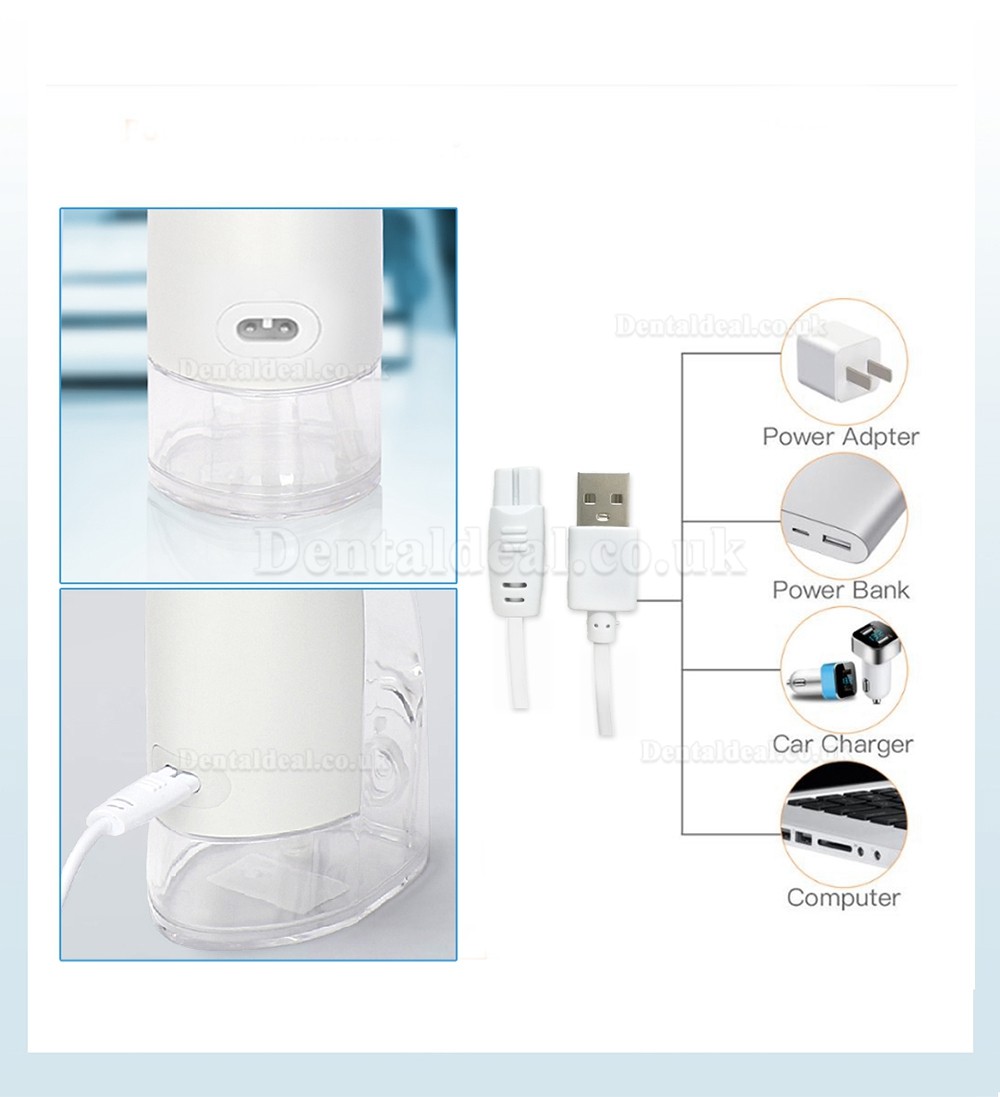 Portable Oral Irrigator USB Rechargeable Dental Water Jet Water Tank Waterproof Home Use