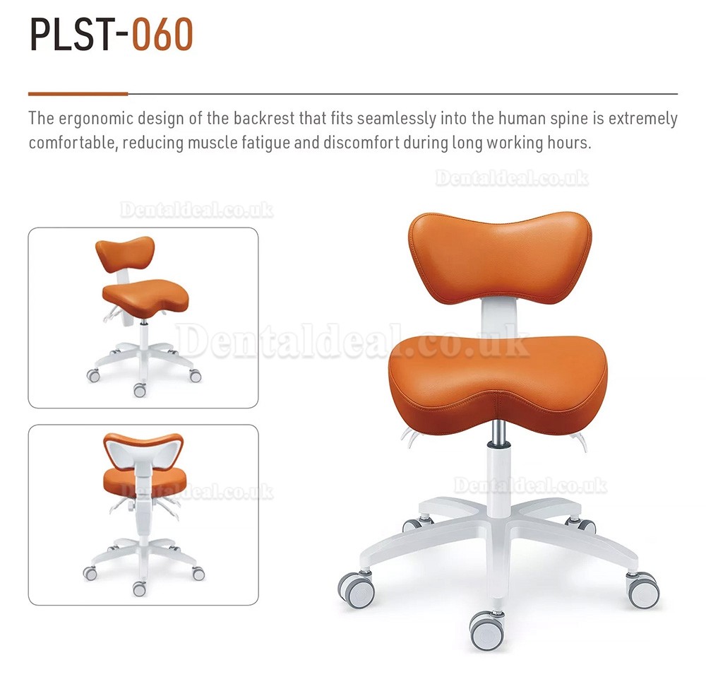 PLST-060 Adjustable Ergonomic Dental Operator Stool Assistant Chair Hygienist Nurse Dentist