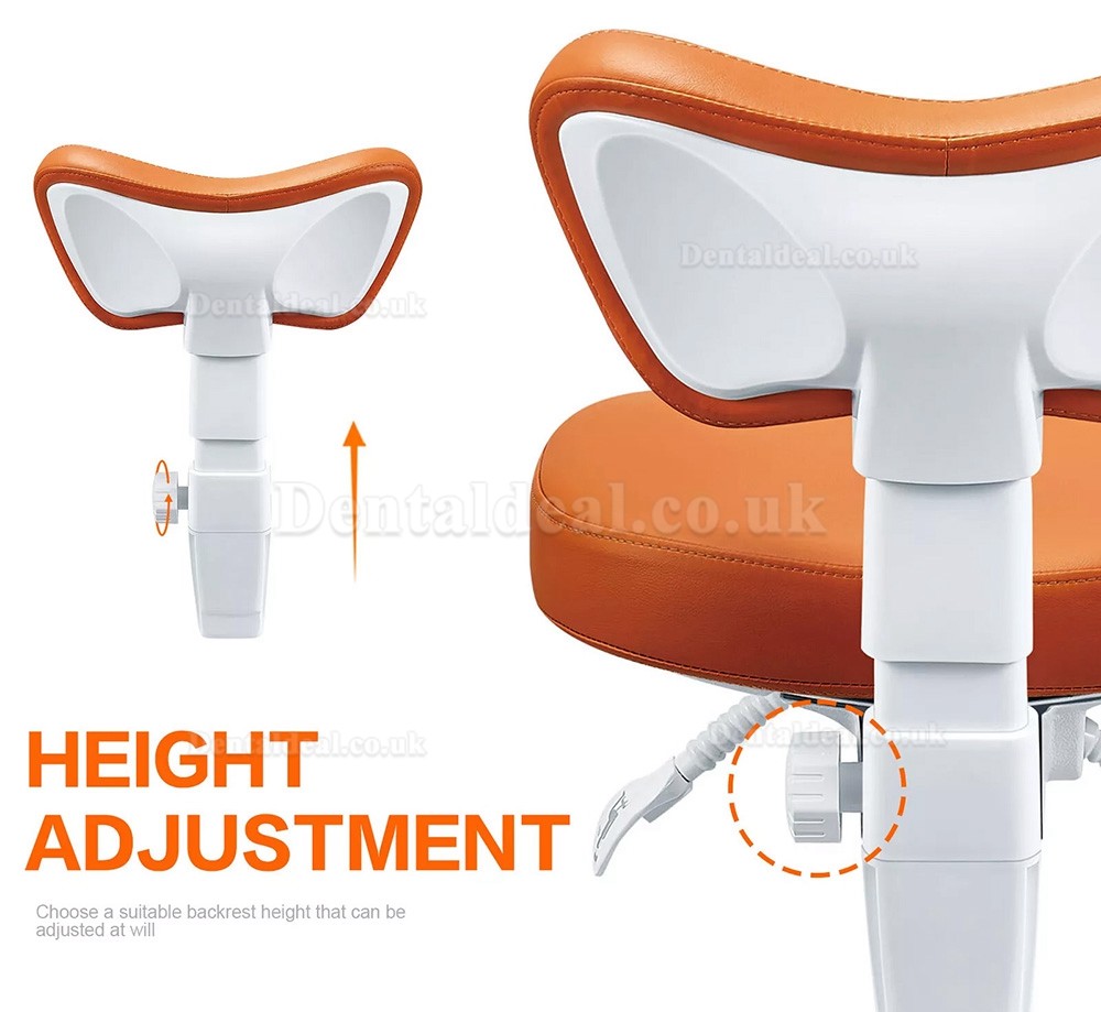 PLST-060 Adjustable Ergonomic Dental Operator Stool Assistant Chair Hygienist Nurse Dentist