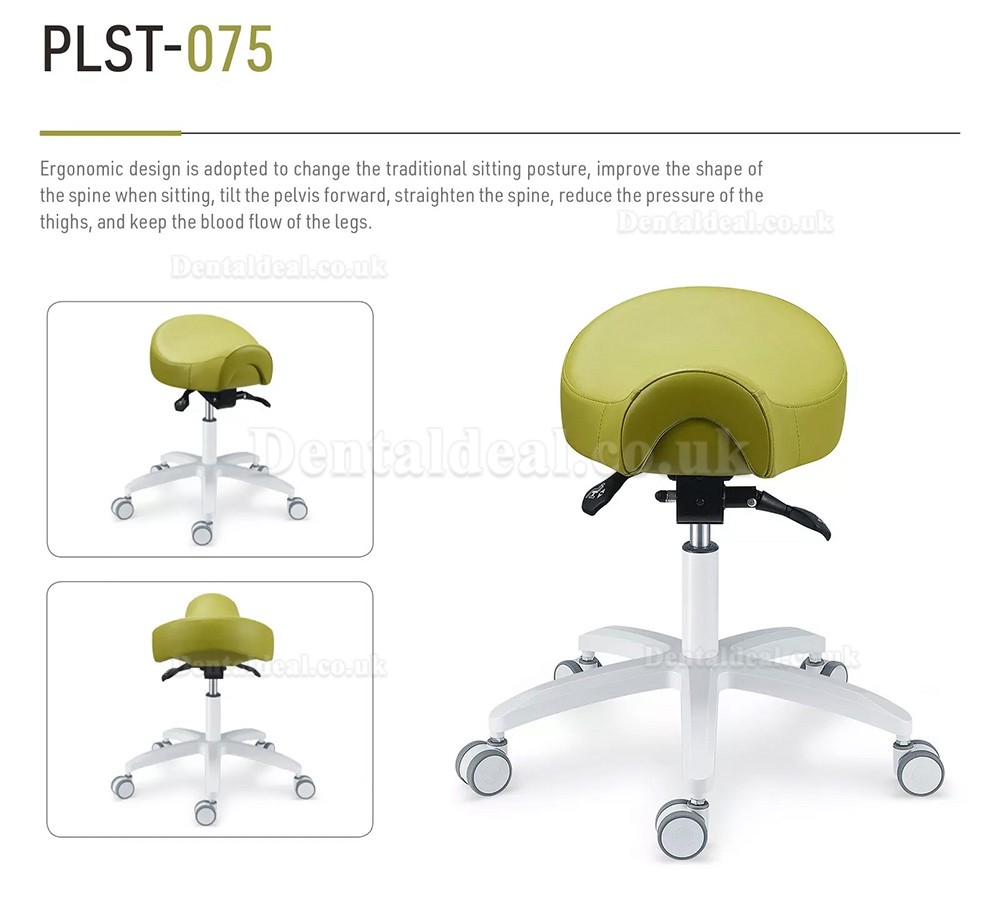 PLST-075 Adjustable Dental Operator Assistant Saddle Chair Dentist Hygienist Nurse Stool