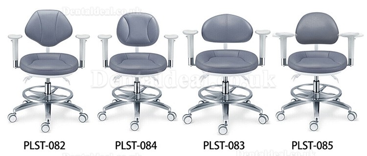 PLST-08 Series Ergonomic Adjustable Dental Operator Stools with Armrest & Back Support