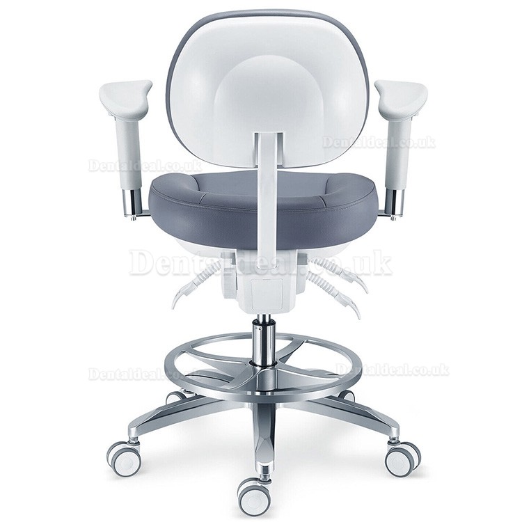 PLST-08 Series Ergonomic Adjustable Dental Operator Stools with Armrest & Back Support