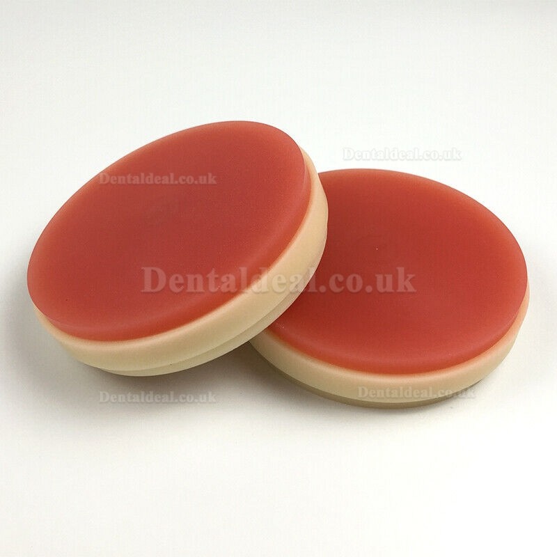 1Pcs Two-color PMMA Blocks Disk A2+Pink Dental Lab Material OD98*25mm