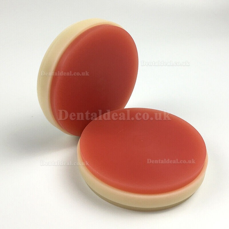 1Pcs Two-color PMMA Blocks Disk A2+Pink Dental Lab Material OD98*25mm